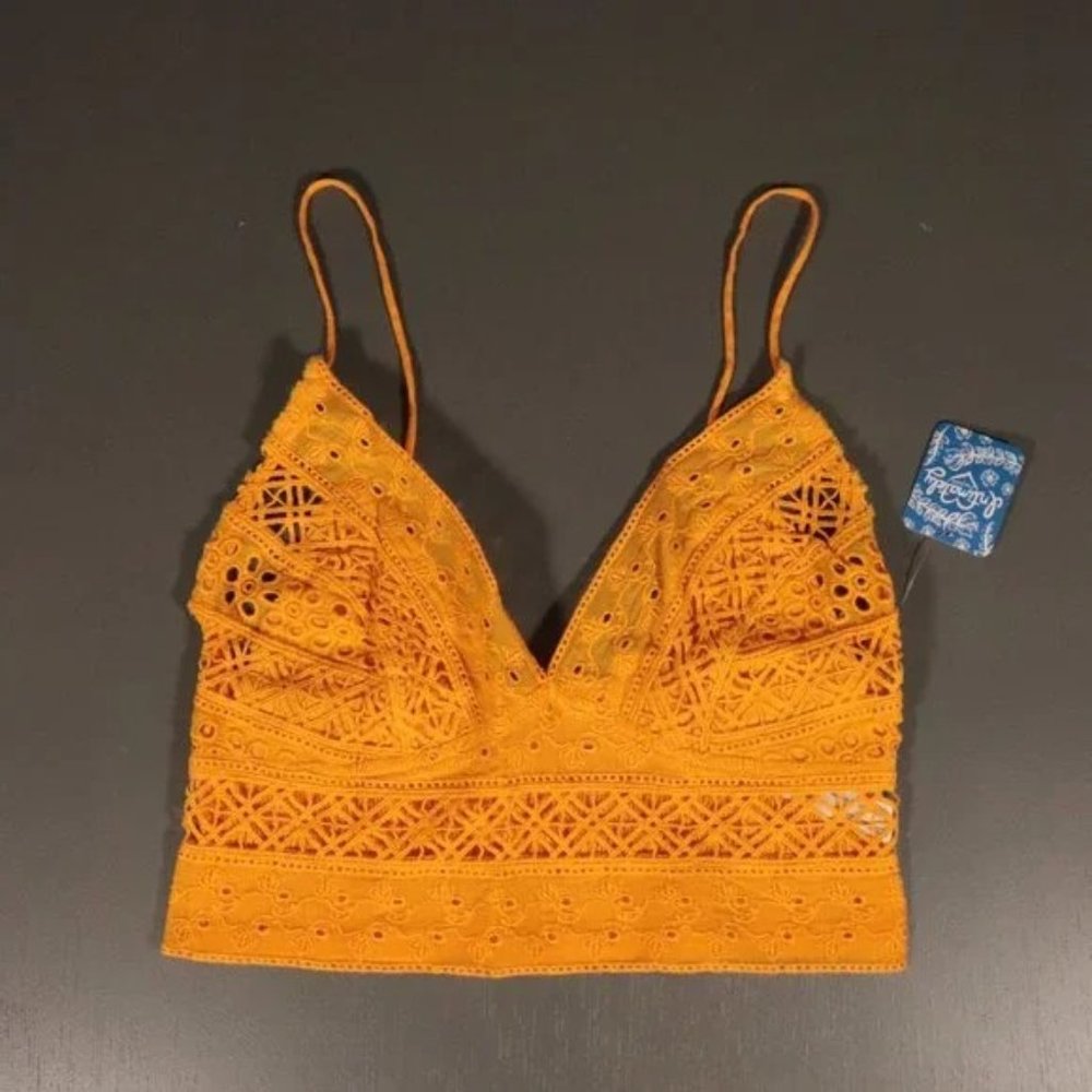 NWT Free People Carina Bralette in Mango - Picture 9 of 9